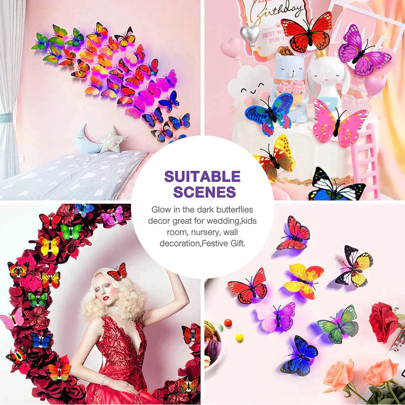 LED Butterfly Lights Wall Stickers (pack of 10)