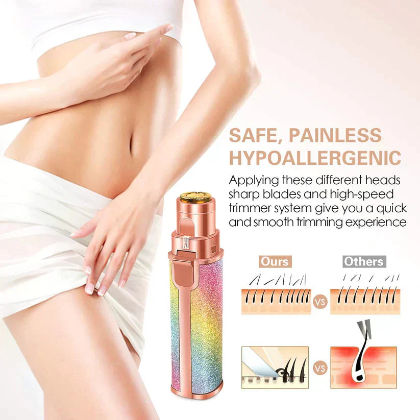 2 in 1 Electric Eyebrow Trimmer and shaver,Rechargeble Hair Remover for All Parts