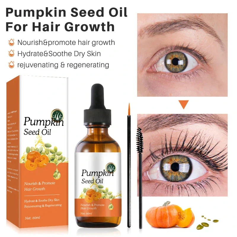 Pumpkin Seed Hair Growth Oil for Lush Eyelashes & Brows