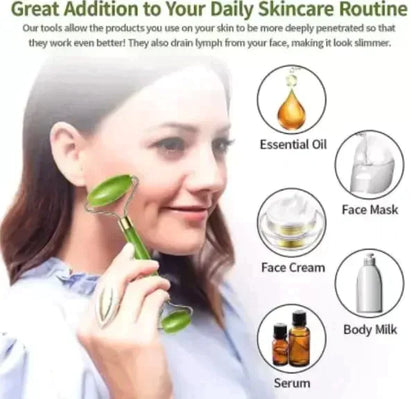 Gua Sha Stone & Facial Jade Roller Manual Massage