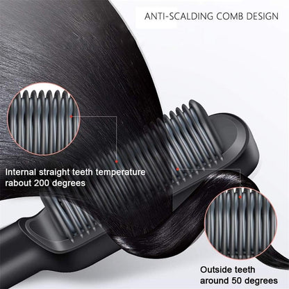 2-in-1 Hair Straightener Comb Brush: Effortless Styling
