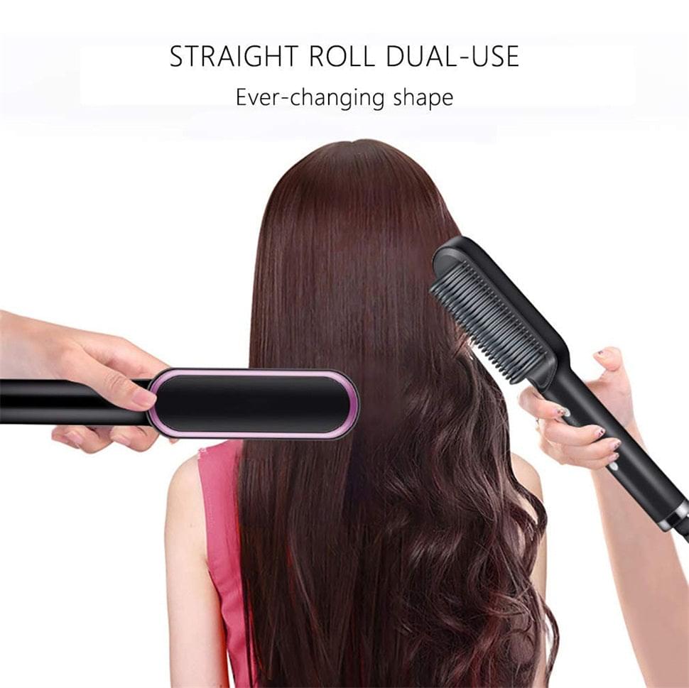 2-in-1 Hair Straightener Comb Brush: Effortless Styling