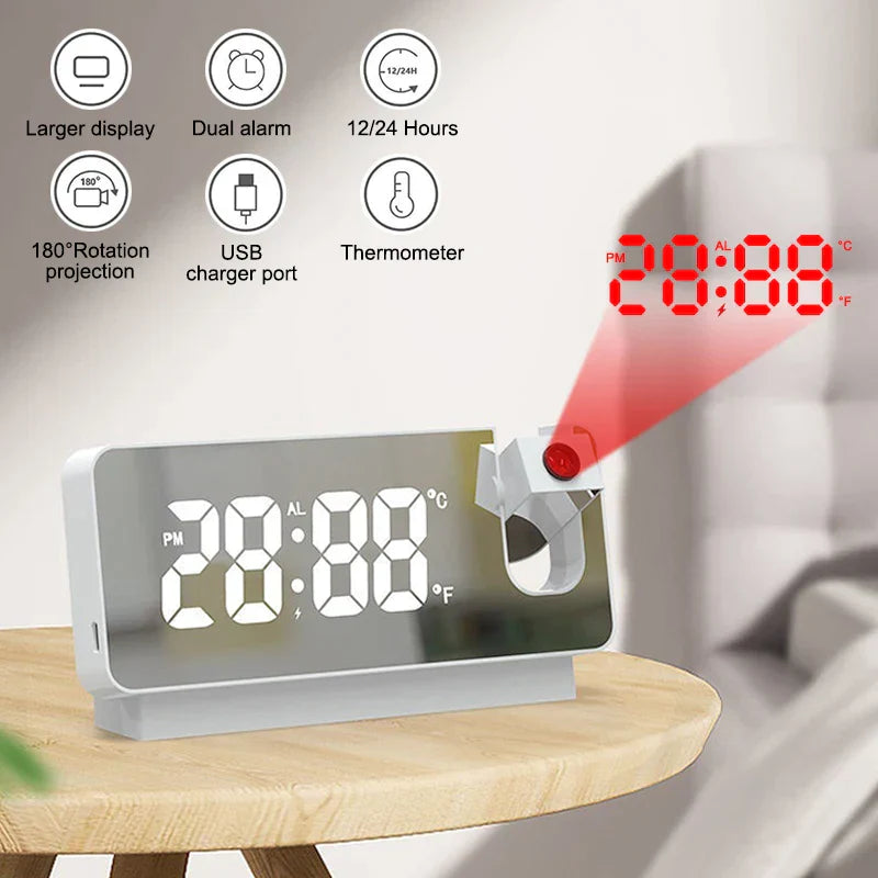 LED Projection Alarm Clock